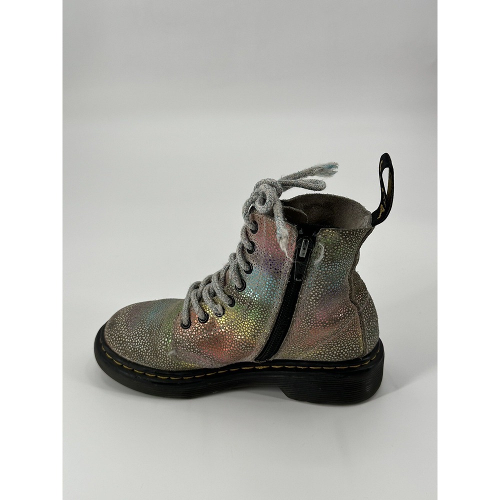 Dr. Martens 1460 Pascal J Rainbow Iridescent Metallic Zip Boots Girls Youth‎ 12 - Picture 10 of 15